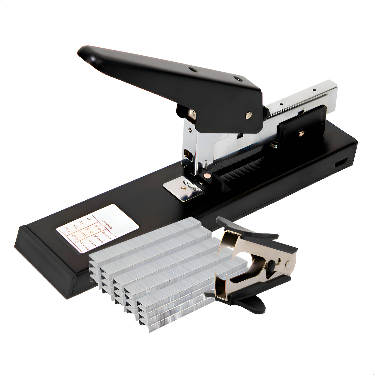 Grampeador Profissional 100 Folhas Reforçado Escritório Aço Com Grampo e Extrator