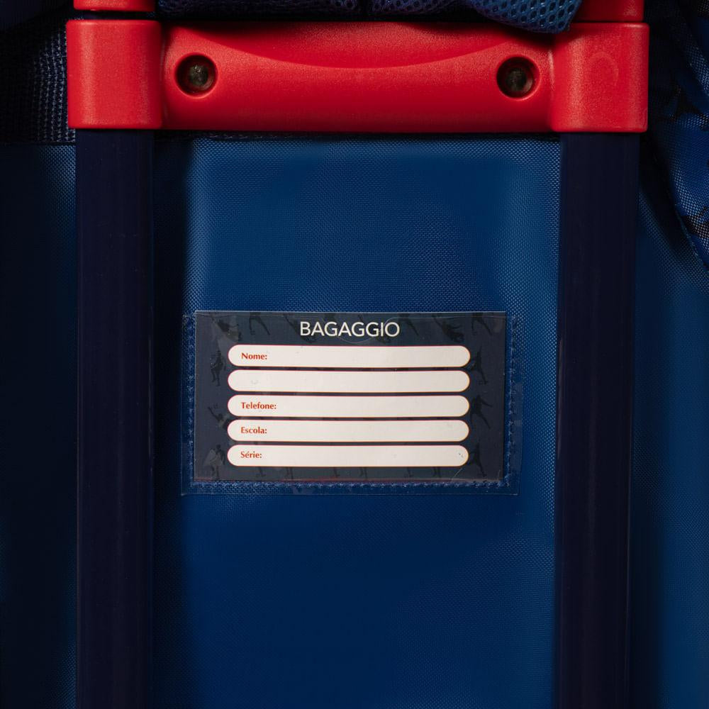 Mochila De Rodinha Infantil Masculina Futebol Azul Cor Azul-escuro