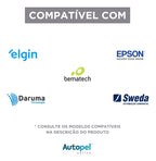 Autopel Caixa 30 Unidades Bobinas 80x40 40 metros Térmica Branco 44 g