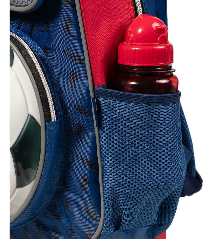 Mochila De Rodinha Infantil Masculina Futebol Azul Cor Azul-escuro