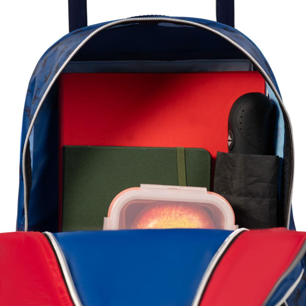 Mochila De Rodinha Infantil Masculina Futebol Azul Cor Azul-escuro