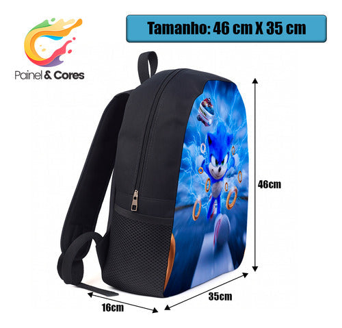 Mochila Snic Fases Jogo Game Infantil Juvenil De Lona Escola