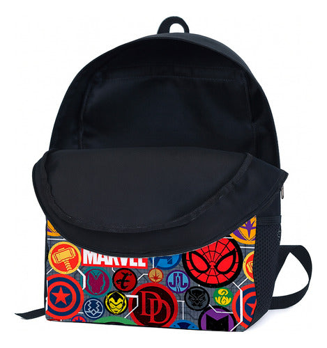 Mochila Logos Super Heróis Mrvel Infantil Juvenil De Lona