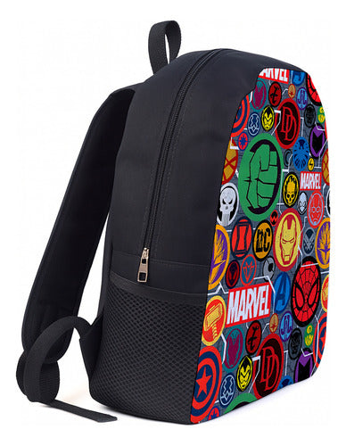 Mochila Logos Super Heróis Mrvel Infantil Juvenil De Lona